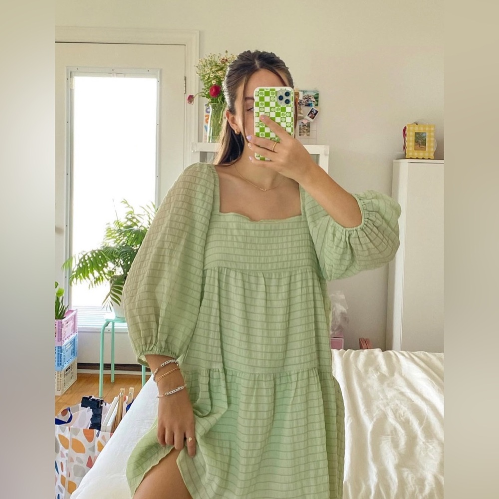 Green Sage Babydoll Dress